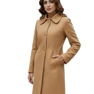 CHKOKKO Women Classic Winter Long Coat Single Breasted | Knee Length Design with a Sophisticated Spread Collar and Practical Front Pockets for Casual and Semi Formal Wear