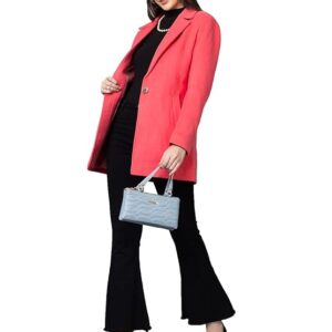 CHKOKKO Women Wool Stylish Winter Coat Single Breasted,Long Length Trench Overcoat With Collar & Convenient Front Side Pockets,Suitable As An Elegant Formal Or Semi Formal Wear