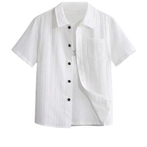 TAGAS Toddler Boys' Striped Short Sleeve Casual Vacation Shirt ||Fancy Shirt || Party Shirt for Boys and Kids || Summer Shirt for Boys and Kids ||(BS-2033)