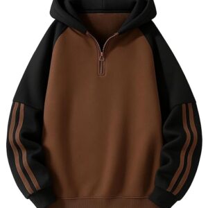 FN3 Half Zipper Color Block Hooded Sweatshirt for Men | Hoodies for Men