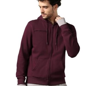 NOBERO Travel Hoodies for Man | 280 GSM Rich Cotton Fleece Solid Hooded Full Sleeve Sweatshirt | Stylish Casual Wear Winter Hoodies for Men |15 Utility Features , Tab & Drinks & earphones Holder, Charger & Sunglass Pocket, Microfiber Cloth, In-Built Gloves, Eye Mask
