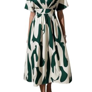 Leriya Fashion Printed Maxi Dress for Women | Trendy Long One Piece Summer Outfit | Lightweight Flared Dress for Casual & Holiday Wear