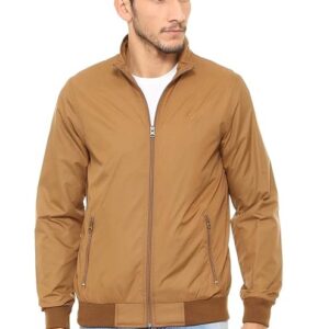 Allen Solly Men's Polyester Casual Jacket | Regular Fit High Neck | Standard Length