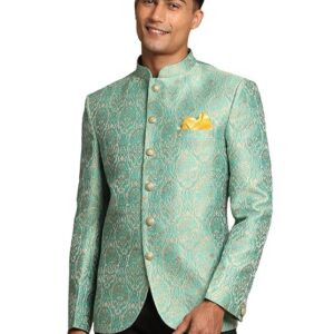 VASTRAMAY Banarasi Brocade Jodhpuri Coat | Tightly Woven Fabric with Long-Lasting Sheen | The Prince Coat for Men | Traditional Indian Outfit for Wedding And Festival Celebration