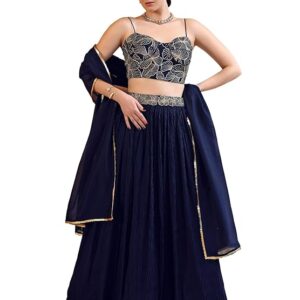 PURVAJA Women's Crush Silk Semi-Stitched Lehenga choli (Rifat)