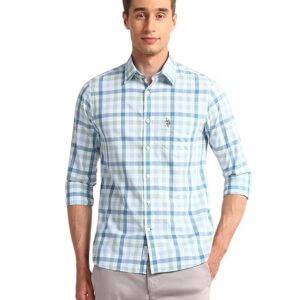 U.S. Polo Assn. Checked Multicolor Long Sleeve Collared Neck Shirt