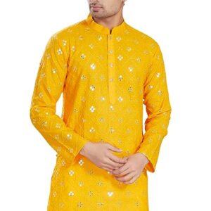DIVISIVE Men's Embroidered Cotton Linen Blend Only Slim Fit Kurta