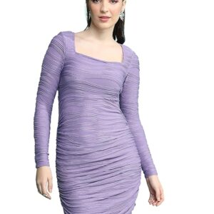 Tokyo Talkies Women's Long Sleeves Square Neck Solid Dresses | Stylish Dresses | Casual Dresses