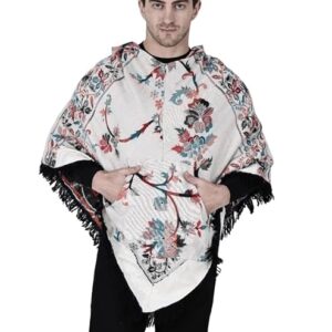 kullu woolen poncho with hood for men multinew