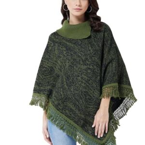 Pivl Wool Blend Striped Poncho for Women for Winter